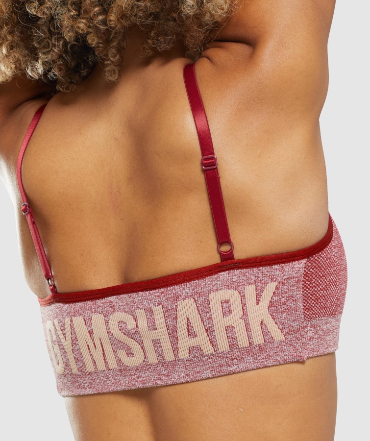Gymshark Bordeaux Marl Flex Sports-bh Med Stropper