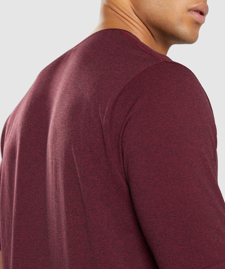 Gymshark Bordeaux Rød Mergel Ankomst Sømløs Kortærmet T-shirt