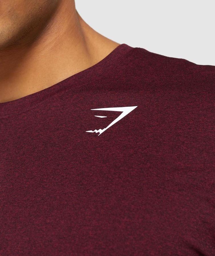 Gymshark Bordeaux Rød Mergel Ankomst Sømløs Kortærmet T-shirt