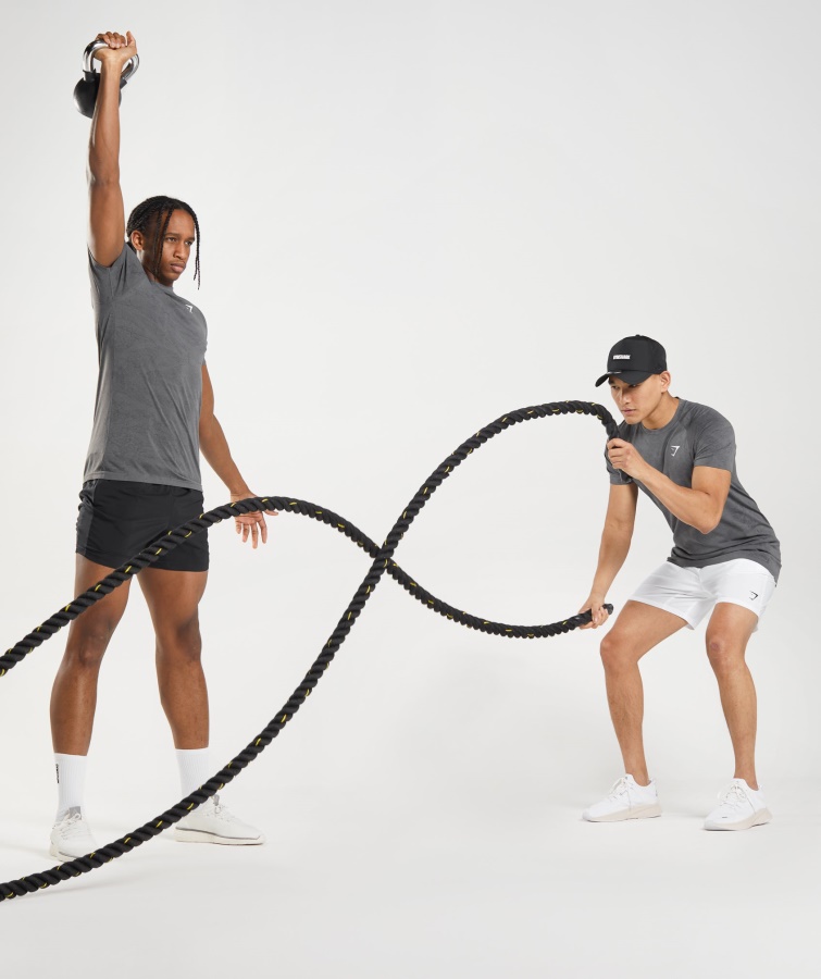 Gymshark Koksgrå-sort Geo Sømløs T-shirt