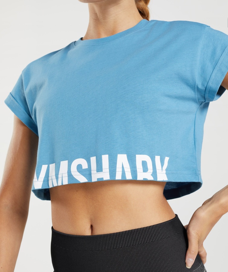Gymshark Coastal Blue Fraktion Crop Top