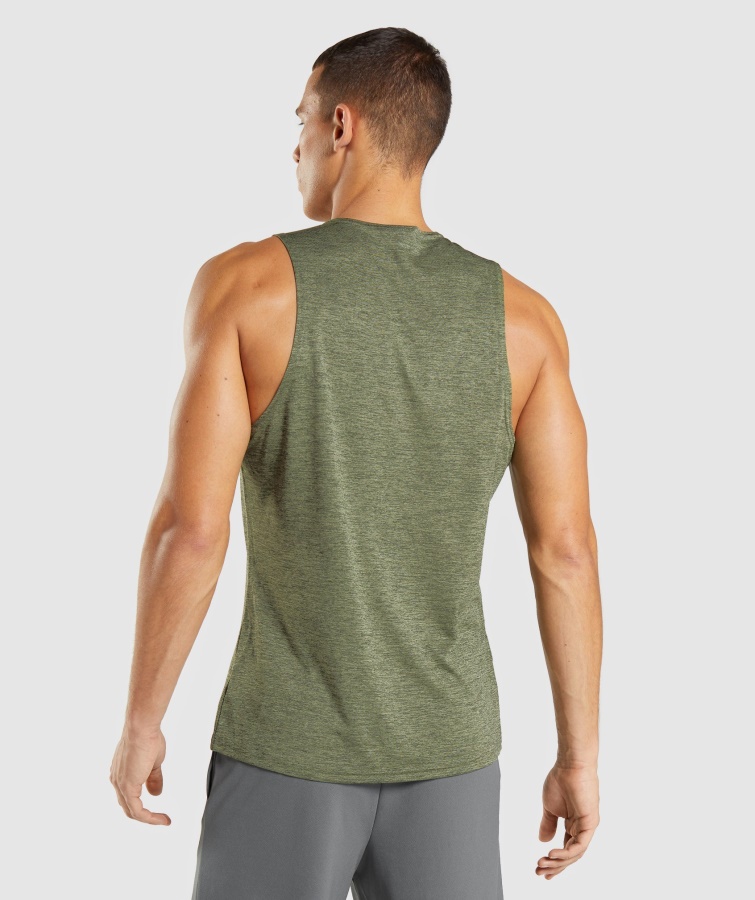 Gymshark Kerne Oliven-kalamata Oliven Mergel Ankomst Slim Mergel Tank