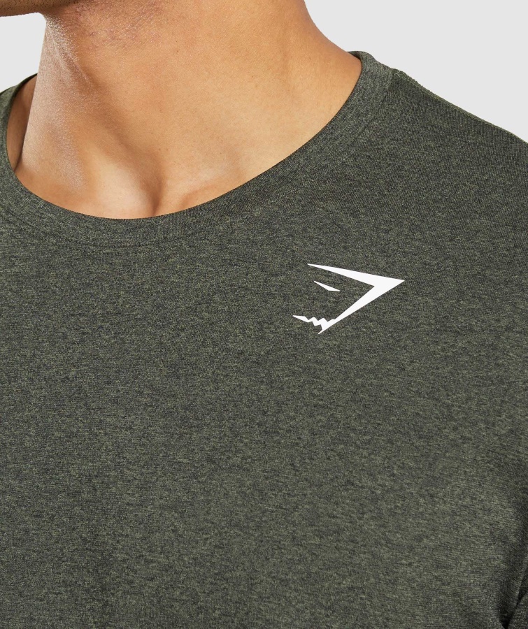 Gymshark Kerne Oliven Mergel Ankomst Sømløs Kortærmet T-shirt