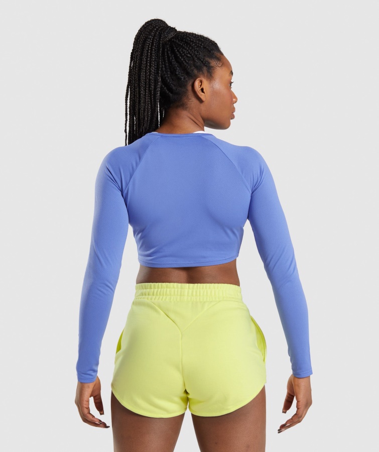 Gymshark Court Blå Træning Langærmet Crop Top
