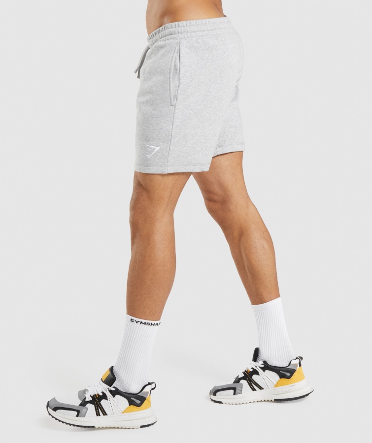 Gymshark Crest Shorts Lysegrå Kerne Mergel