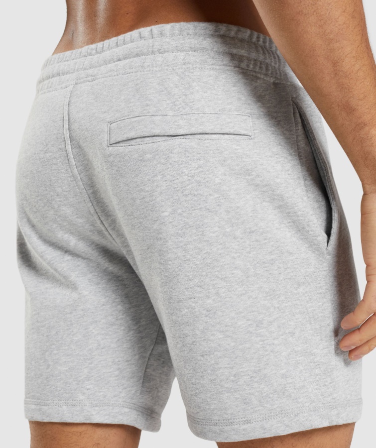 Gymshark Crest Shorts Lysegrå Kerne Mergel