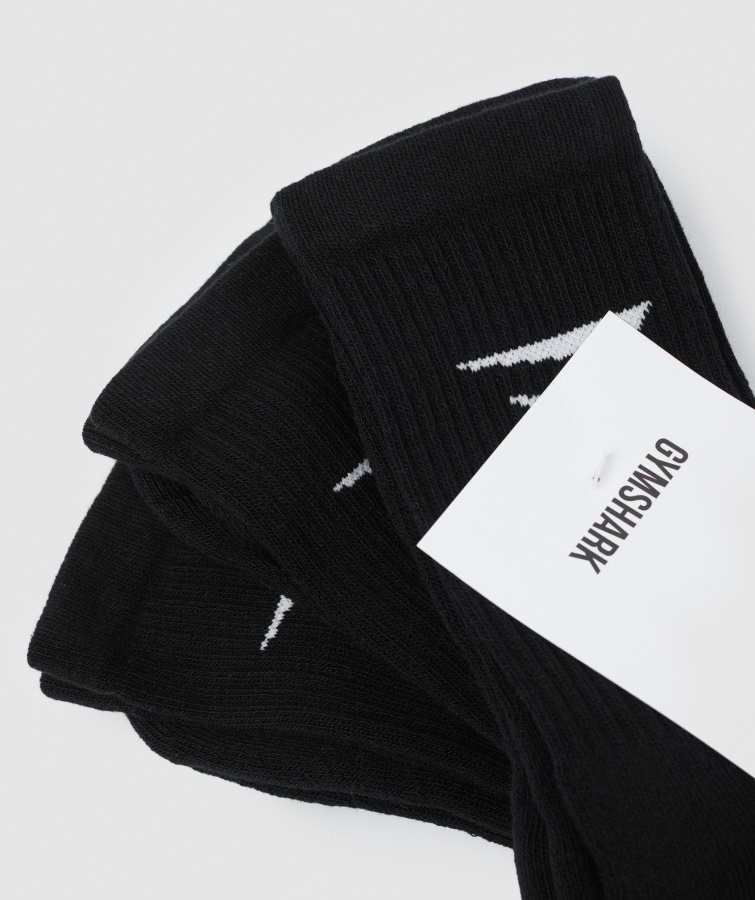 Gymshark Crew Sokker 3pk Sort