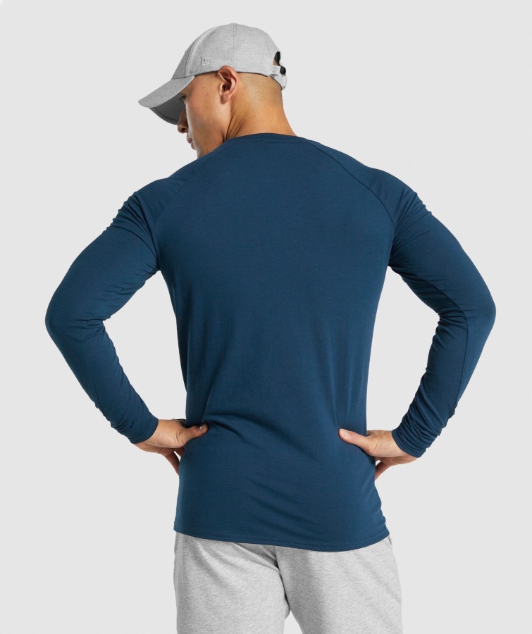 Gymshark Kritisk 2.0 Langærmet T-shirt Marineblå