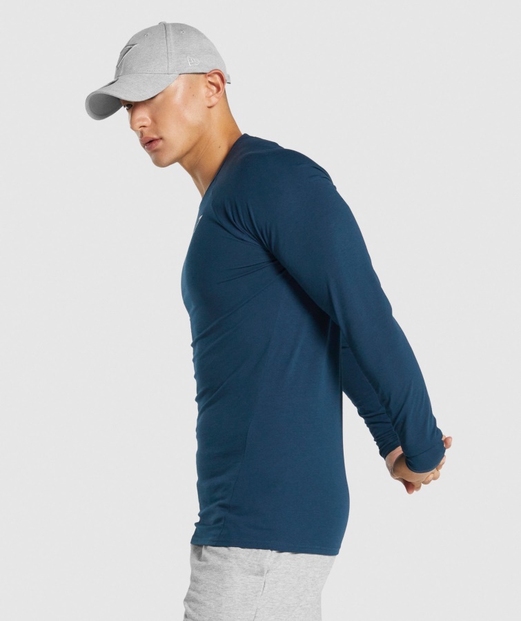 Gymshark Kritisk 2.0 Langærmet T-shirt Marineblå