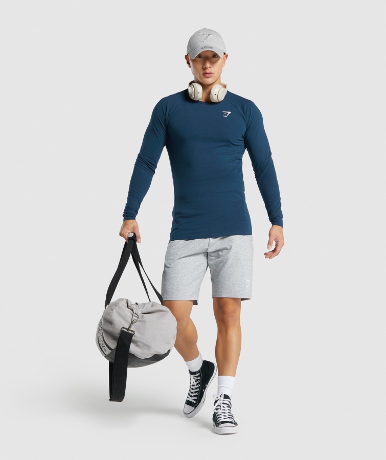 Gymshark Kritisk 2.0 Langærmet T-shirt Marineblå