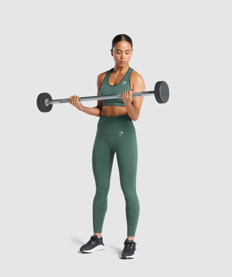 Gymshark Mørkegrøn Marl Vital Seamless 2.0 Sports-bh