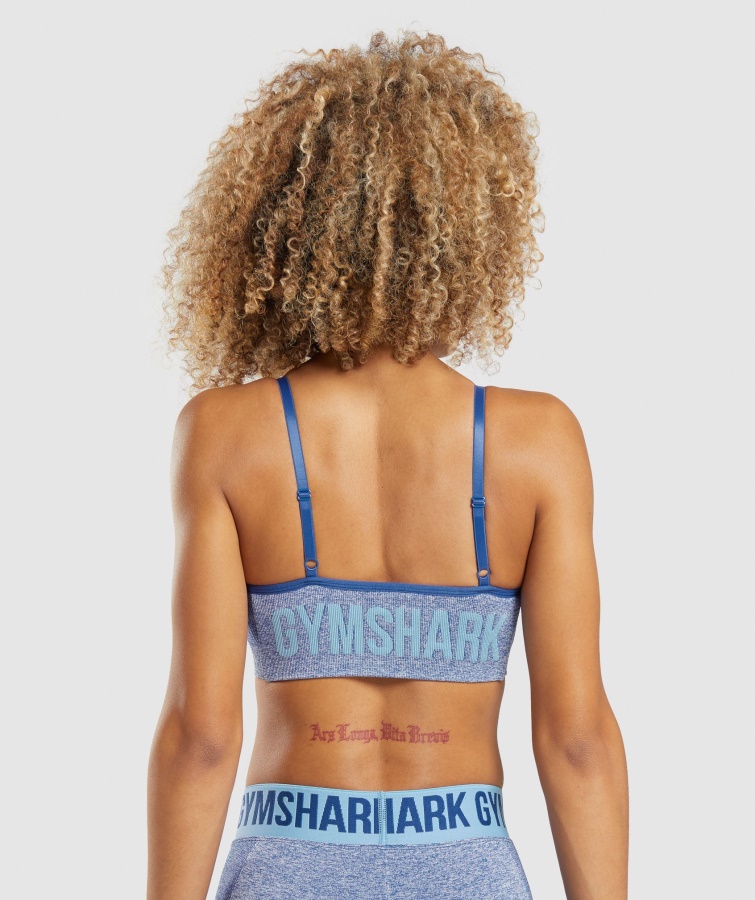 Gymshark Earl Blue Marl Flex Sports-bh Med Stropper