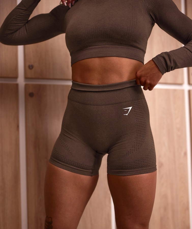 Gymshark Espresso Marl Vital Sømløse 2.0 Shorts