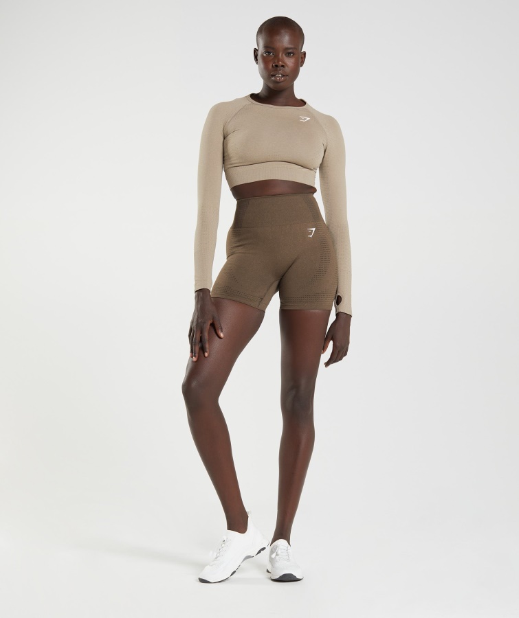 Gymshark Espresso Marl Vital Sømløse 2.0 Shorts