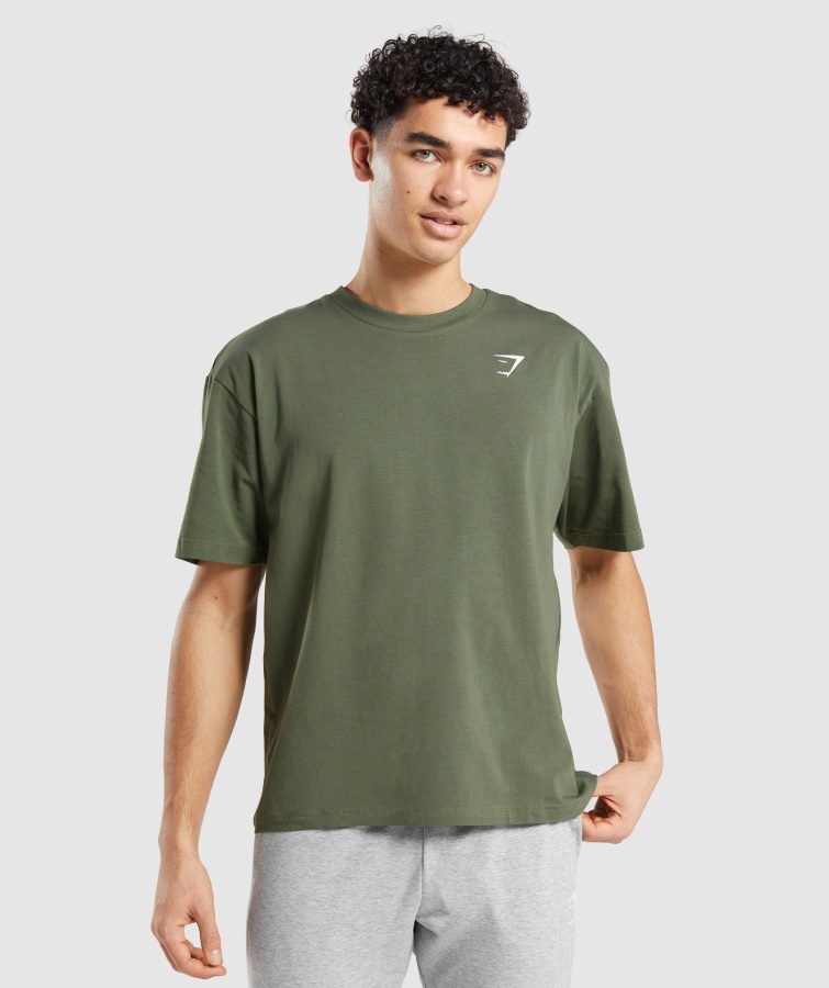 Gymshark Essential Oversized T-shirt Kerne Oliven