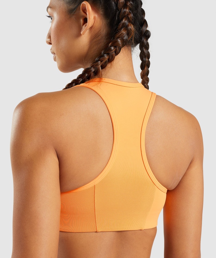 Gymshark Essential Racer Back Sports Bh Abrikos Orange