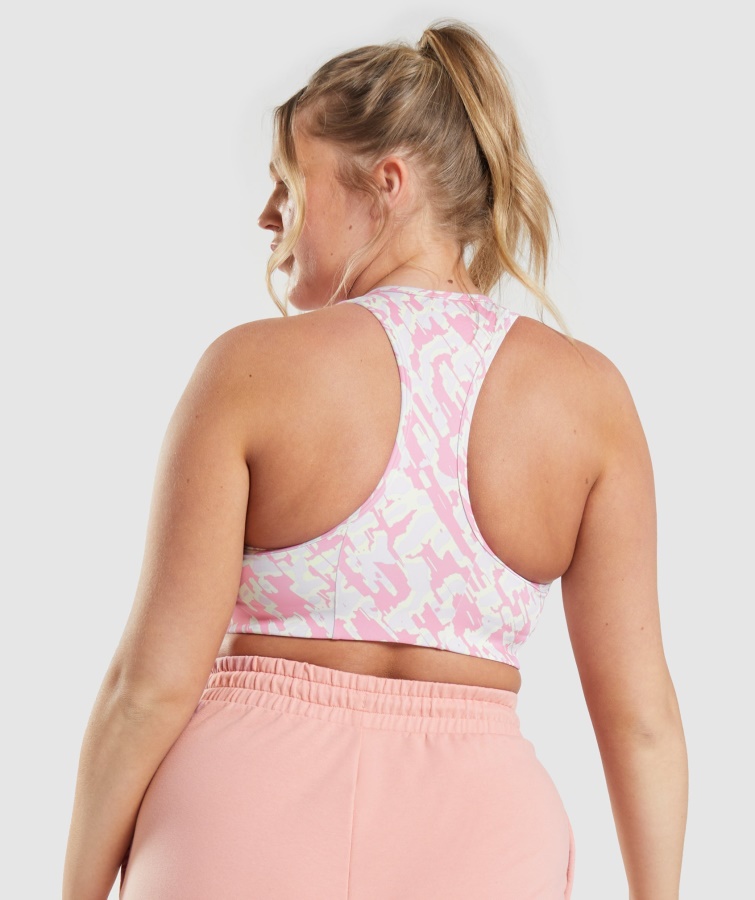 Gymshark Essential Racer Ryg Sports Bh Pink Print