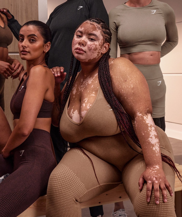 Gymshark Fawn Marl Vital Sømløs 2,0 V-hals Sports-bh