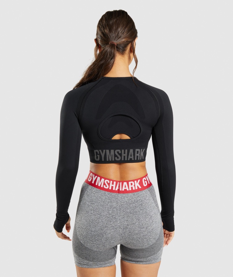 Gymshark Flex Sports Langærmet Crop Top Sort
