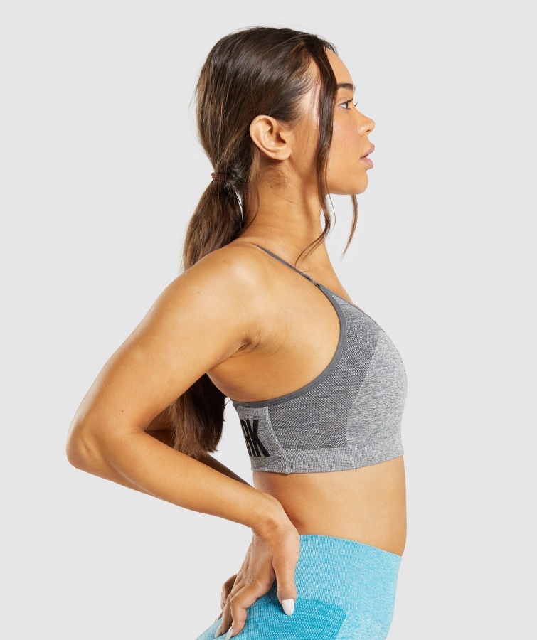 Gymshark Flex Strappy Sports-bh Koksgrå Mergel