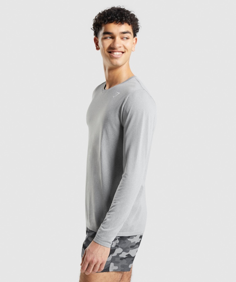 Gymshark Grå Ankomst Sømløs Langærmet T-shirt
