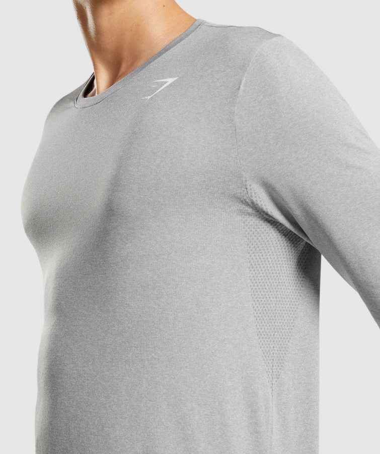 Gymshark Grå Ankomst Sømløs Langærmet T-shirt