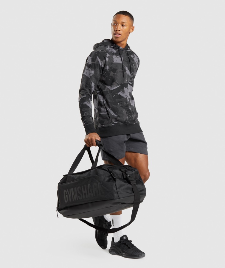 Fed Hættetrøje Med Gymshark Gråt Print