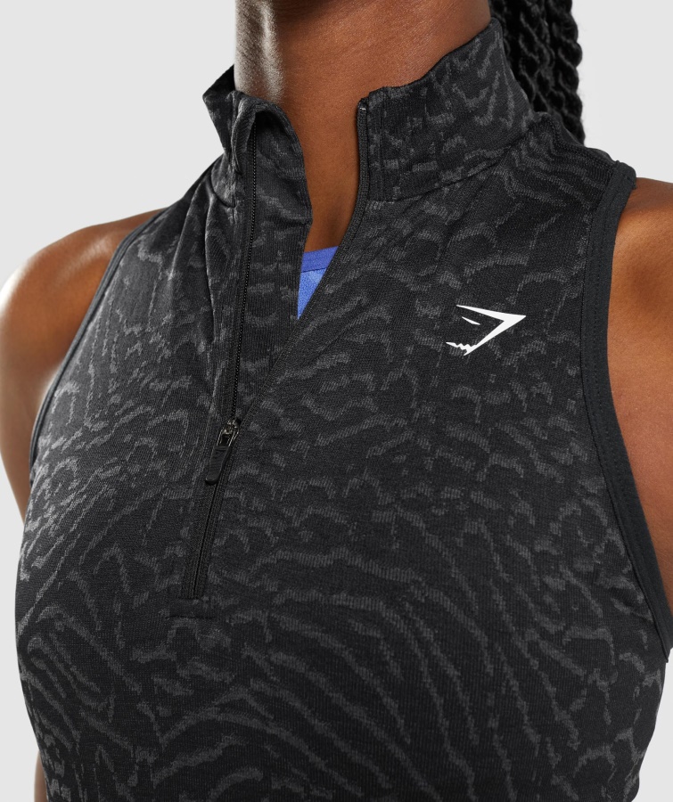 Gymshark Hybrid-sort Tilpasse Dyr Sømløs Afgrøde 1-2 Lynlås