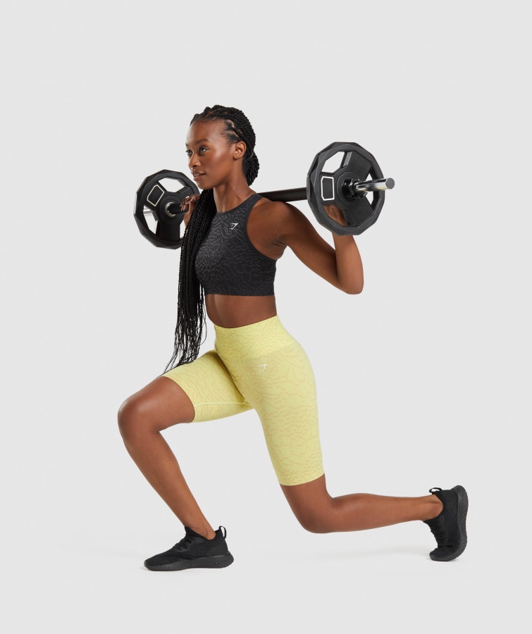 Gymshark Hybrid-firefly Gule Tilpassede Sømløse Cykelshorts Til Dyr