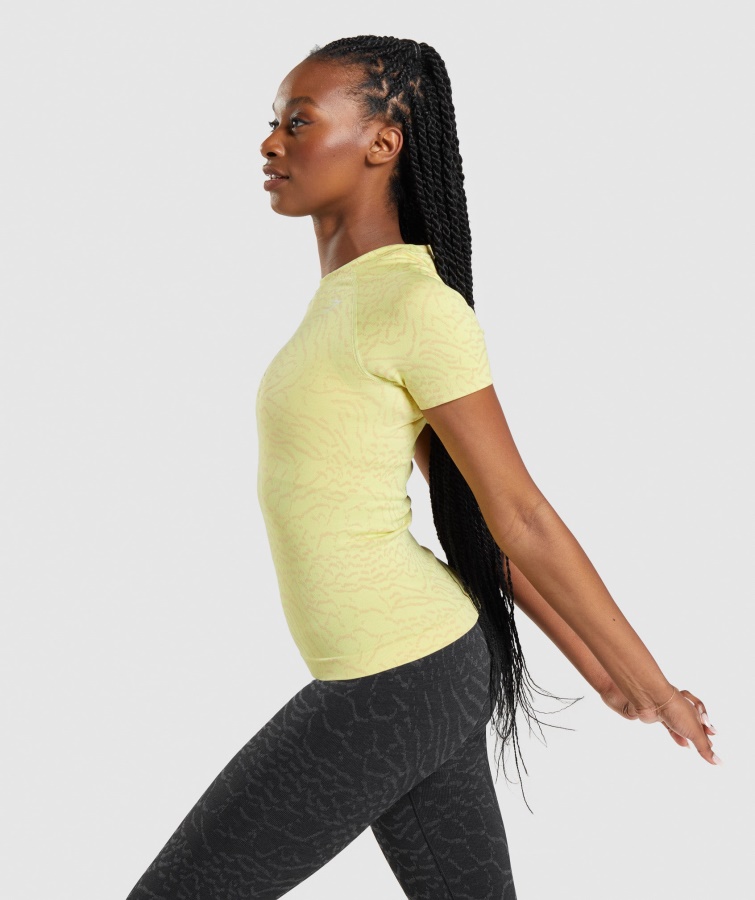 Gymshark Hybrid-firefly Gul Adapt Animal Sømløs T-shirt