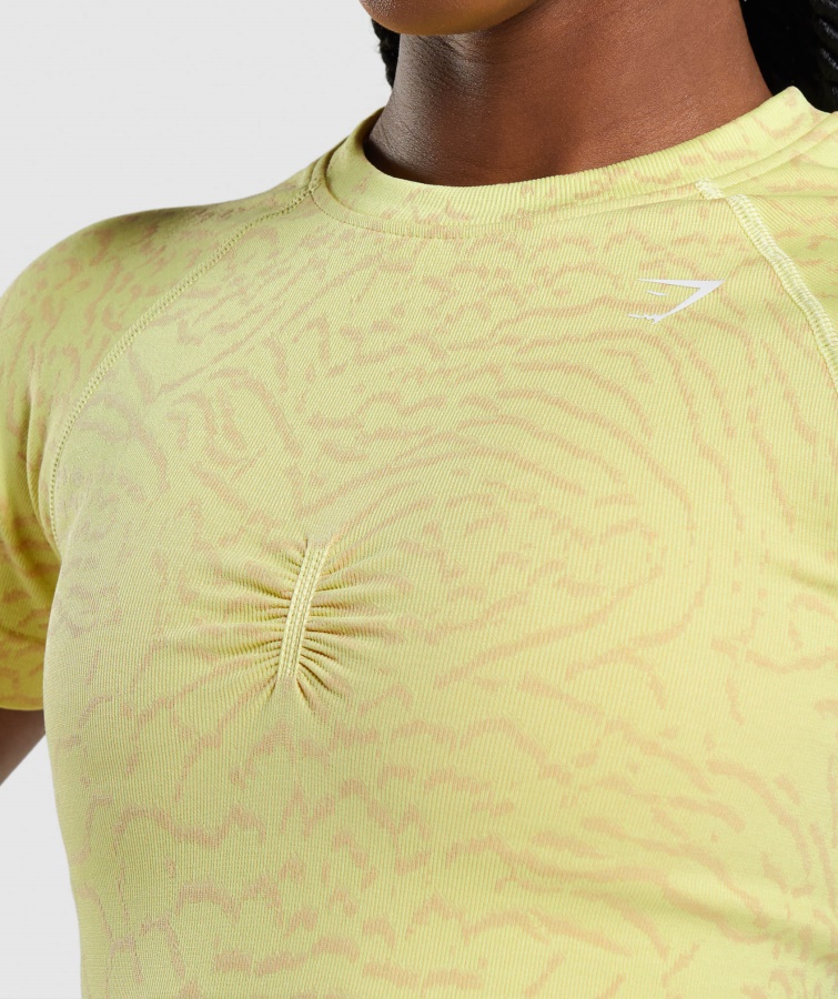 Gymshark Hybrid-firefly Gul Adapt Animal Sømløs T-shirt