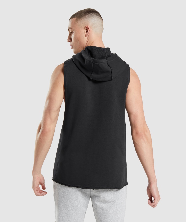 Gymshark Legacy Drop Arm Hættetrøje Sort