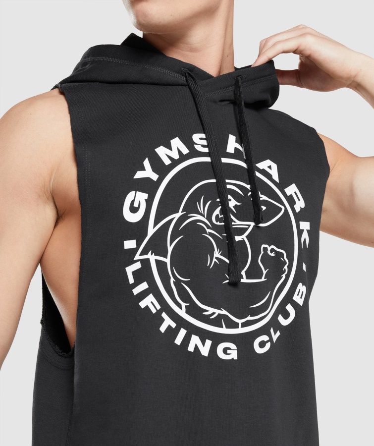 Gymshark Legacy Drop Arm Hættetrøje Sort