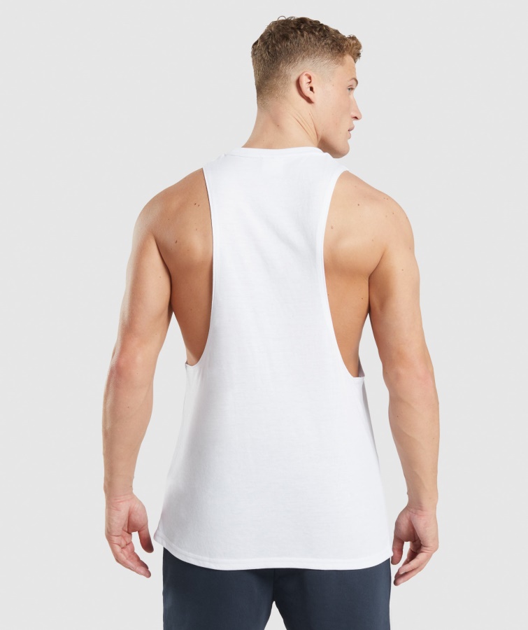 Gymshark Legacy Drop Arm Tank Hvid