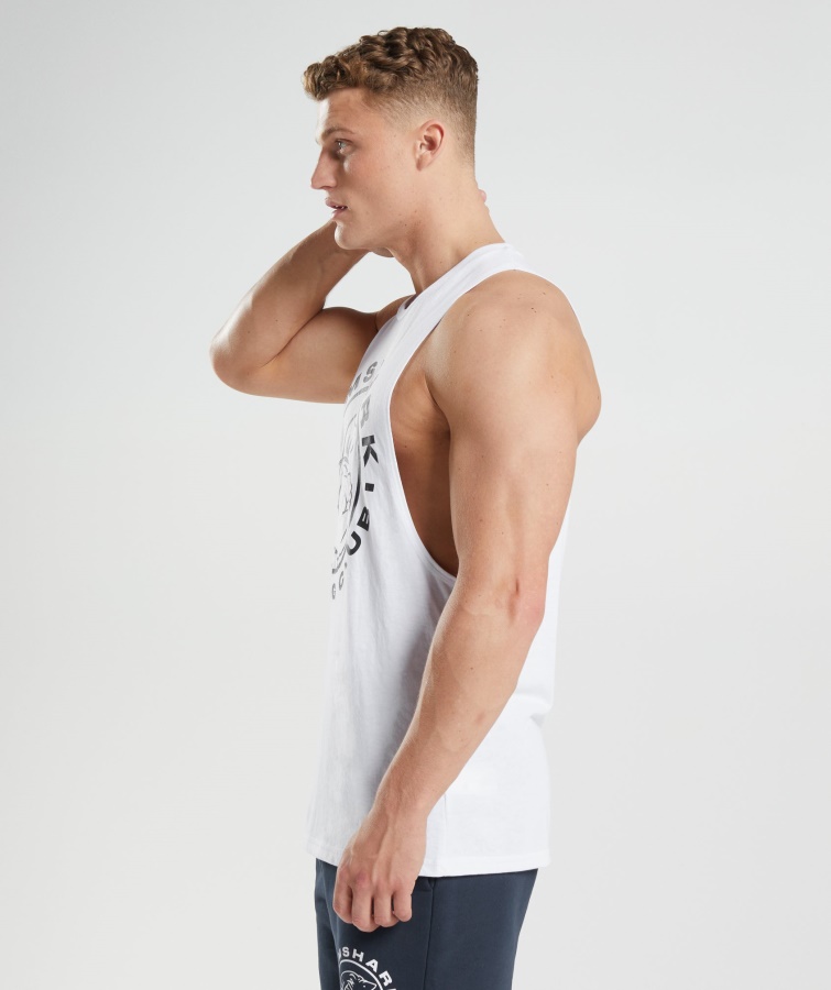Gymshark Legacy Drop Arm Tank Hvid