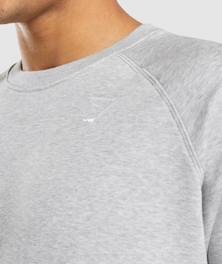 Gymshark Lysegrå Core Marl Crest Sweatshirt