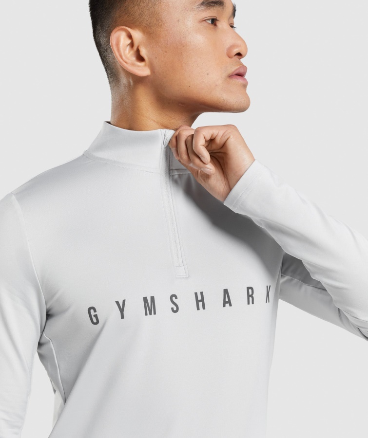 Gymshark Lysegrå Sportsstribe 1-4 Lynlås