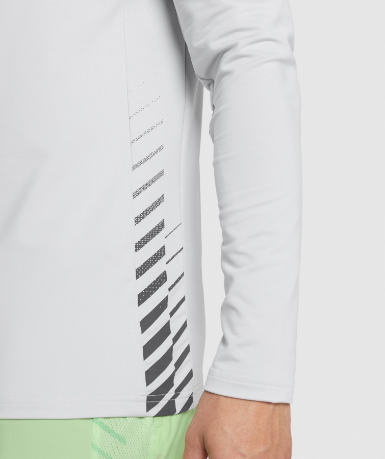 Gymshark Lysegrå Sportsstribe 1-4 Lynlås