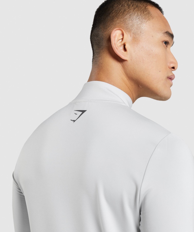 Gymshark Lysegrå Sportsstribe 1-4 Lynlås