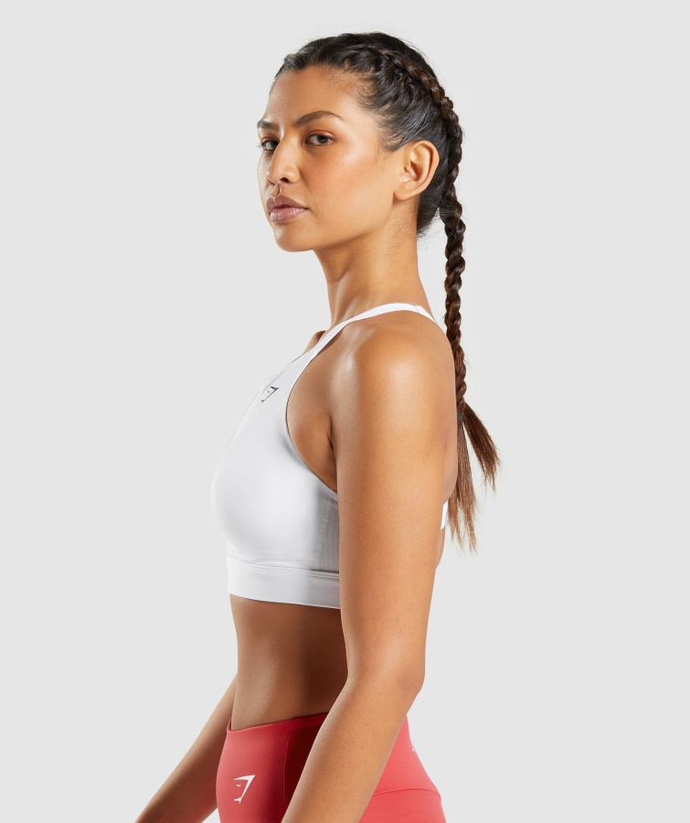 Gymshark Mesh Halsudskæring 2.0 Sports Bh Hvid