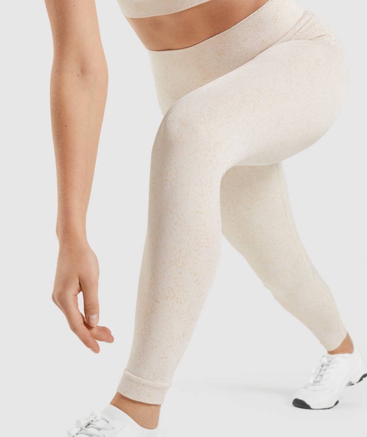 Gymshark Mineral-kokos Hvid Adapt Fleck Sømløse Leggings