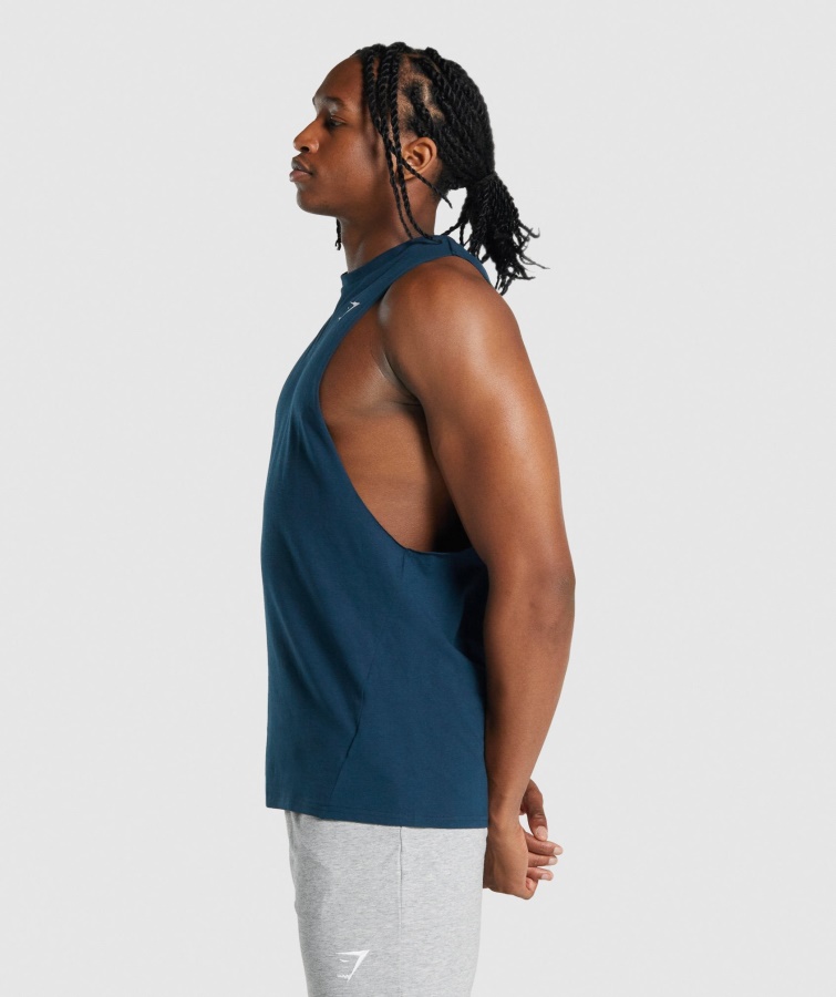 Gymshark Navy Critical 2.0 Drop Arm Tank