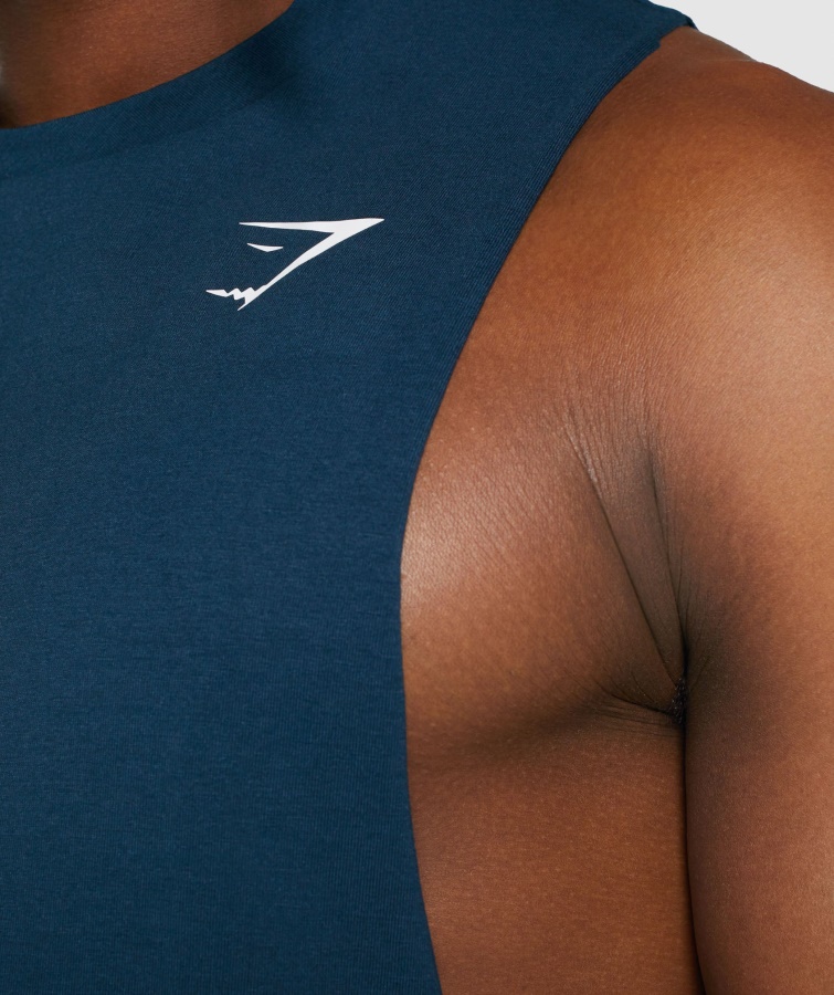 Gymshark Navy Critical 2.0 Drop Arm Tank