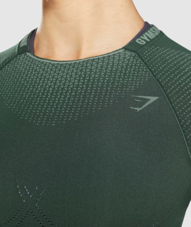 Gymshark Obsidian Grøn-agurk Grøn Top Sømløs Crop Top