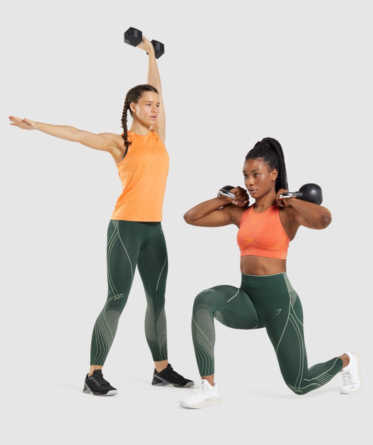 Gymshark Obsidian Grøn-agurkgrøn Apex Sømløse Leggings I Høj Talje