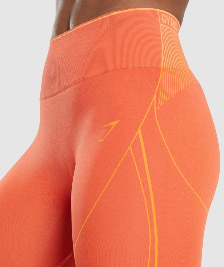 Gymshark Papaya Orange-abrikos Orange Apex Sømløs Højhuskort
