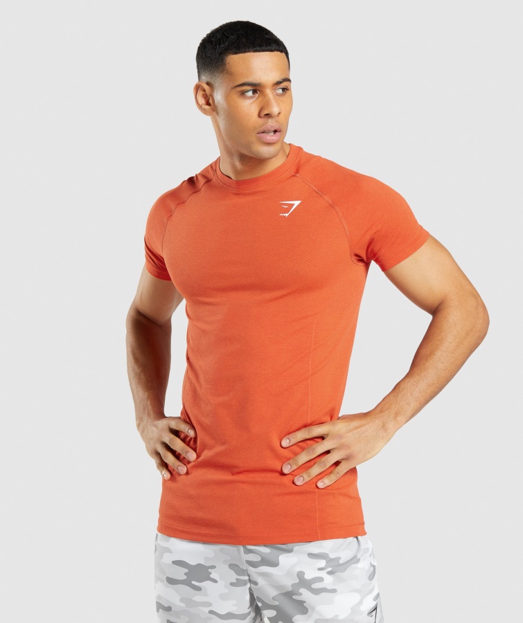 Gymshark Papaya Orange Marl Vital Light Sømløs T-shirt
