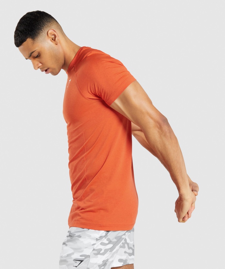 Gymshark Papaya Orange Marl Vital Light Sømløs T-shirt