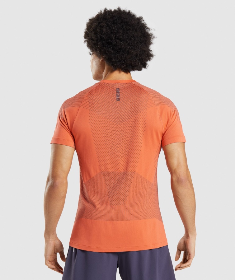 Gymshark Papaya Orange-onyx Grå Apex Sømløs T-shirt