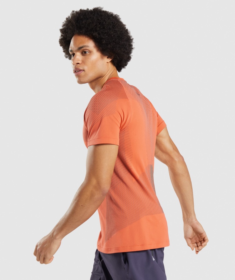 Gymshark Papaya Orange-onyx Grå Apex Sømløs T-shirt